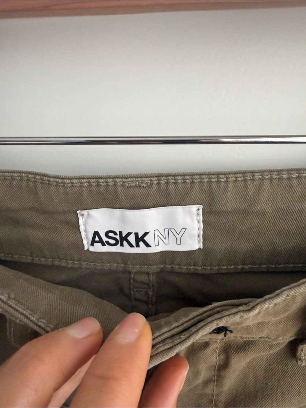 ASKK NY sailor high waisted pants in olive - Picture 7 of 10